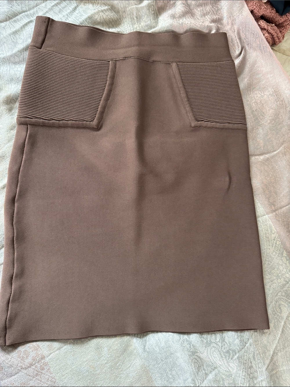 BCBGMaxAzria Chocolate Brown Knit Pencil Skirt